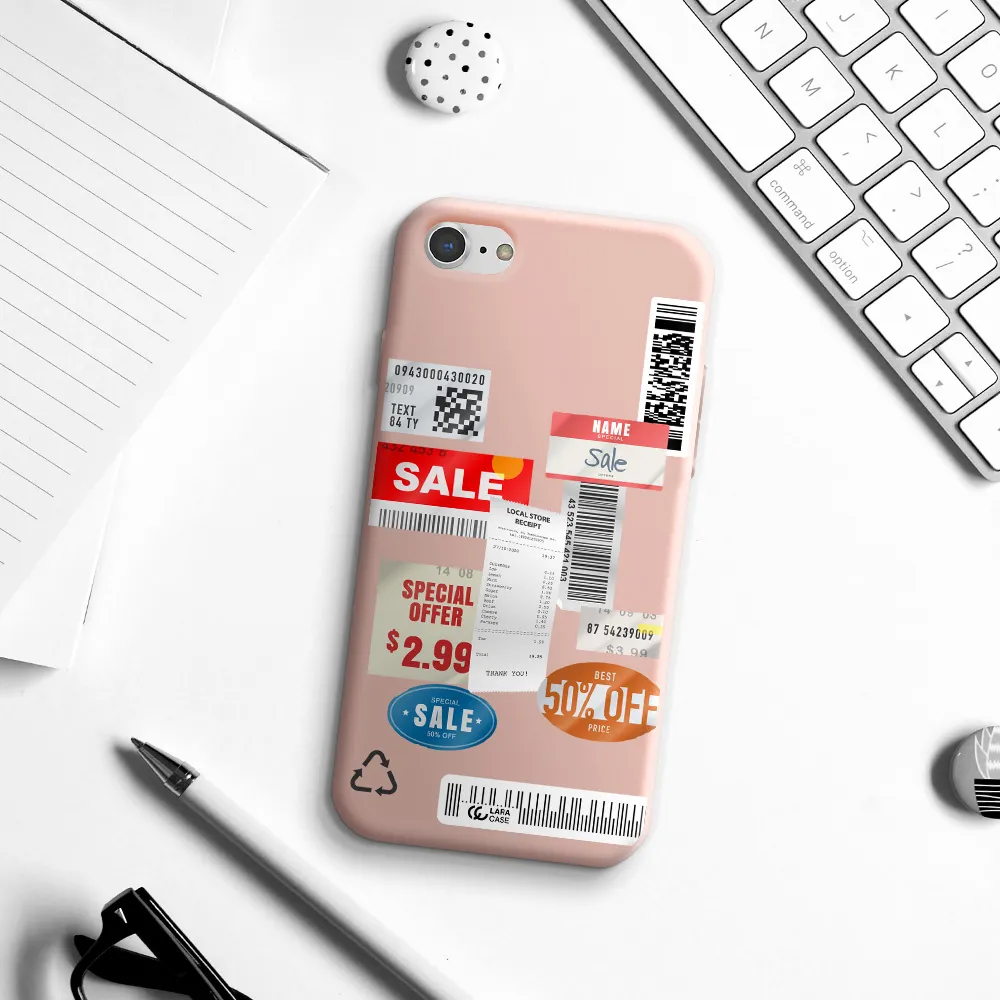 Sale Stickers Apple iPhone 8 Silicone pastel pink Case