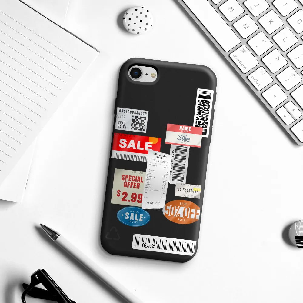 Sale Stickers Apple iPhone se 2020 Silicone black Case