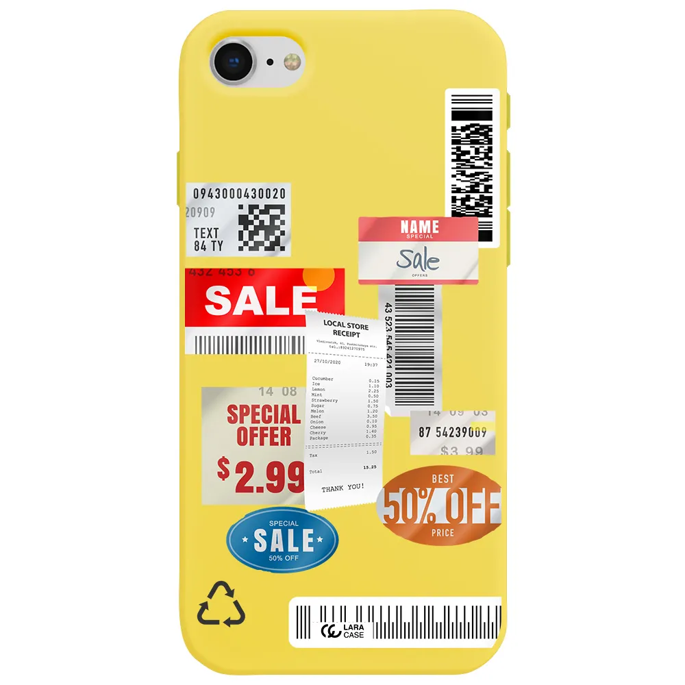 Sale Stickers Apple iPhone se 2020 Silicone canary yellow Case