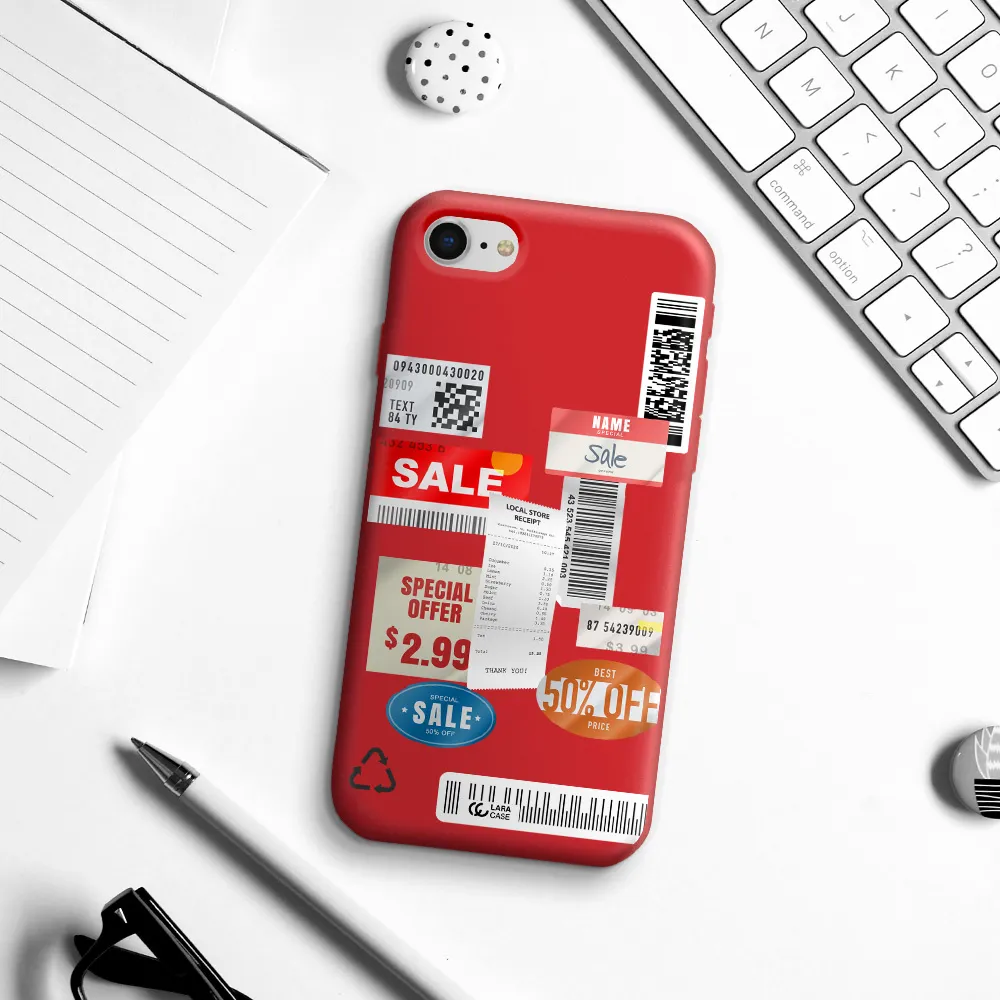 Sale Stickers Apple iPhone se 2020 Silicone Imperial Red Case