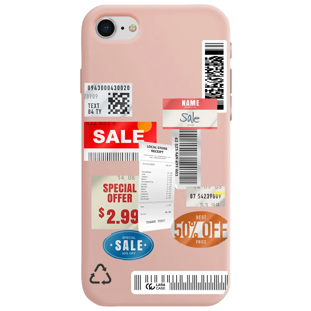 Sale Stickers Apple iPhone se 2020 Silicone pastel pink Case