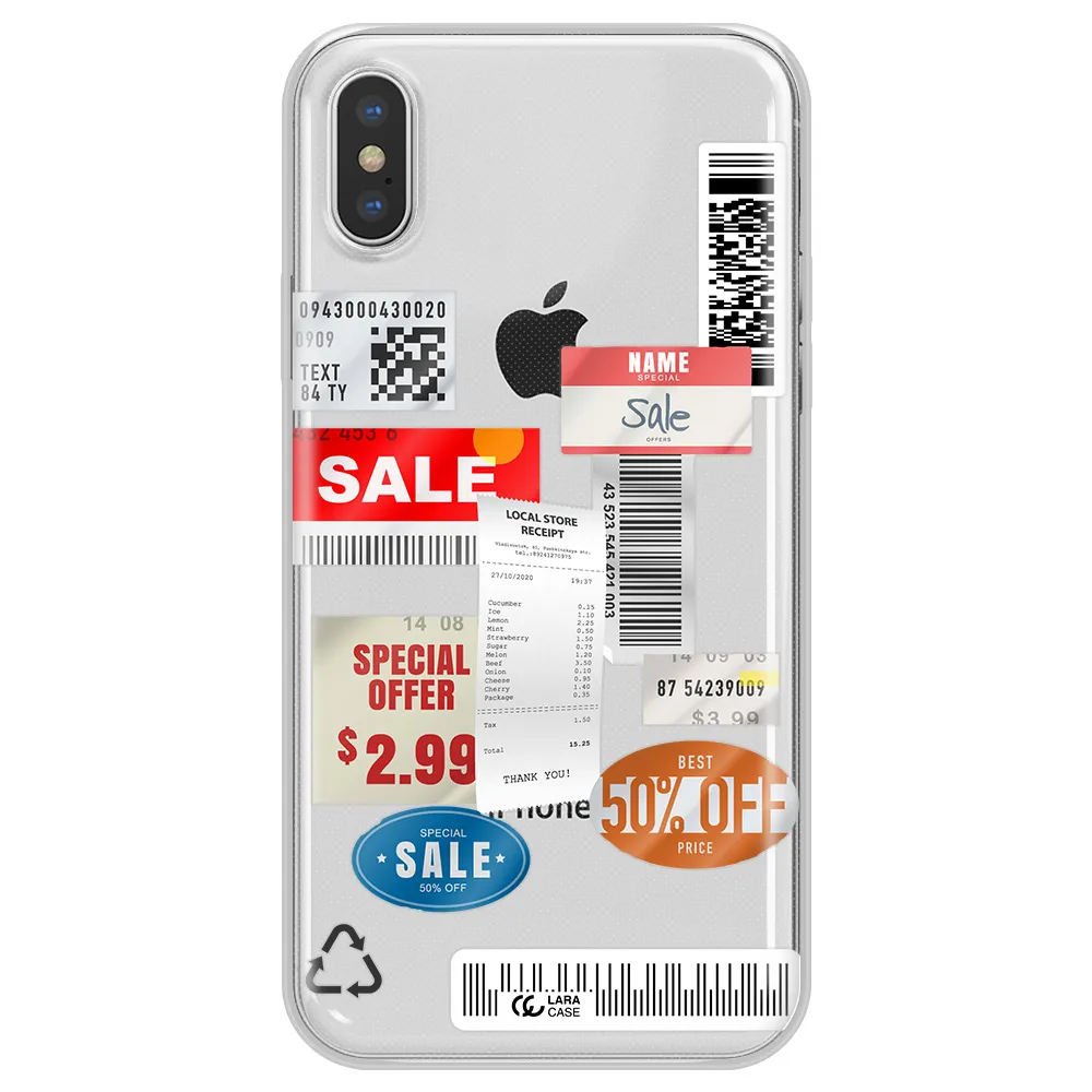 Sale Stickers Apple iPhone X Clear TPU Case