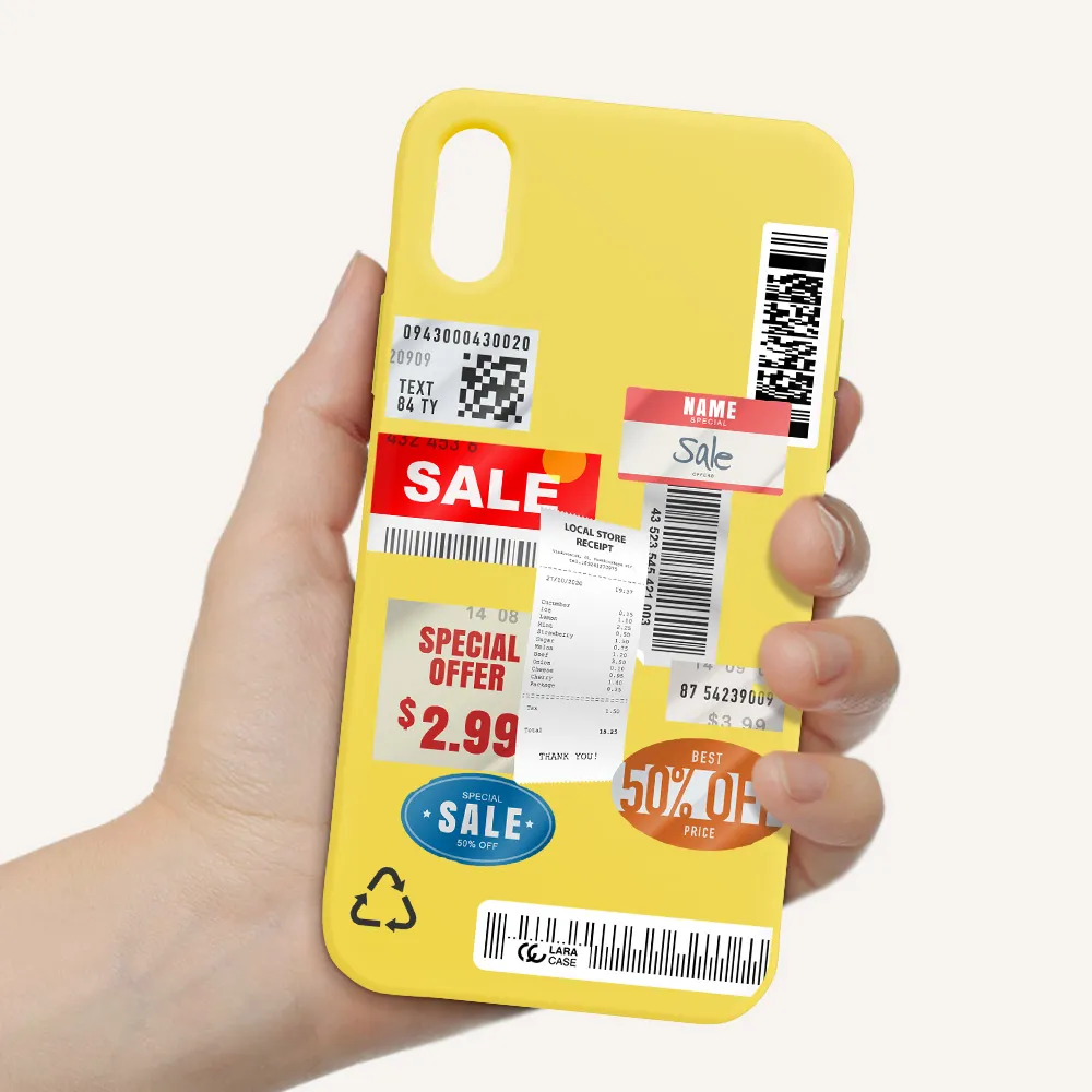 Sale Stickers Apple iPhone X Silicone canary yellow Case