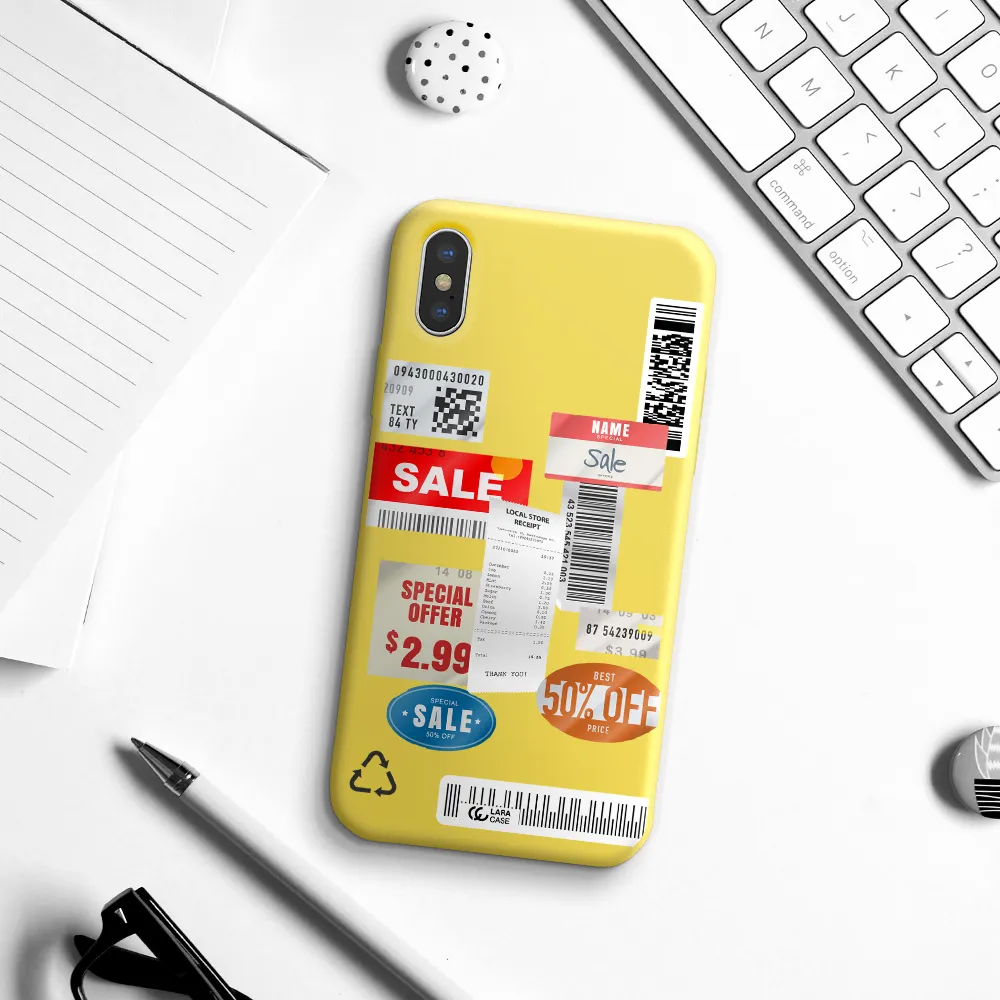 Sale Stickers Apple iPhone X Silicone canary yellow Case