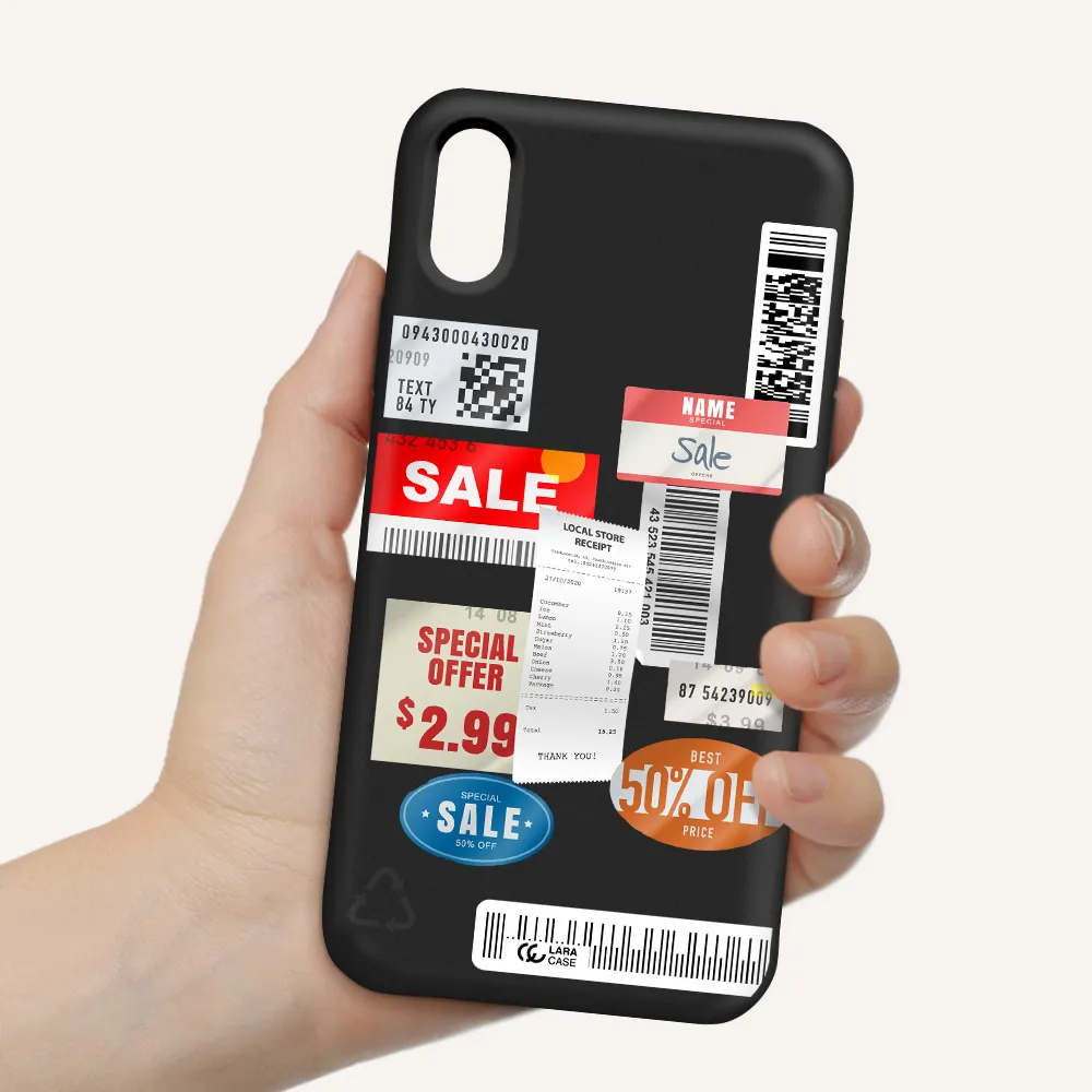 Sale Stickers Apple iPhone XS Silicone black Case