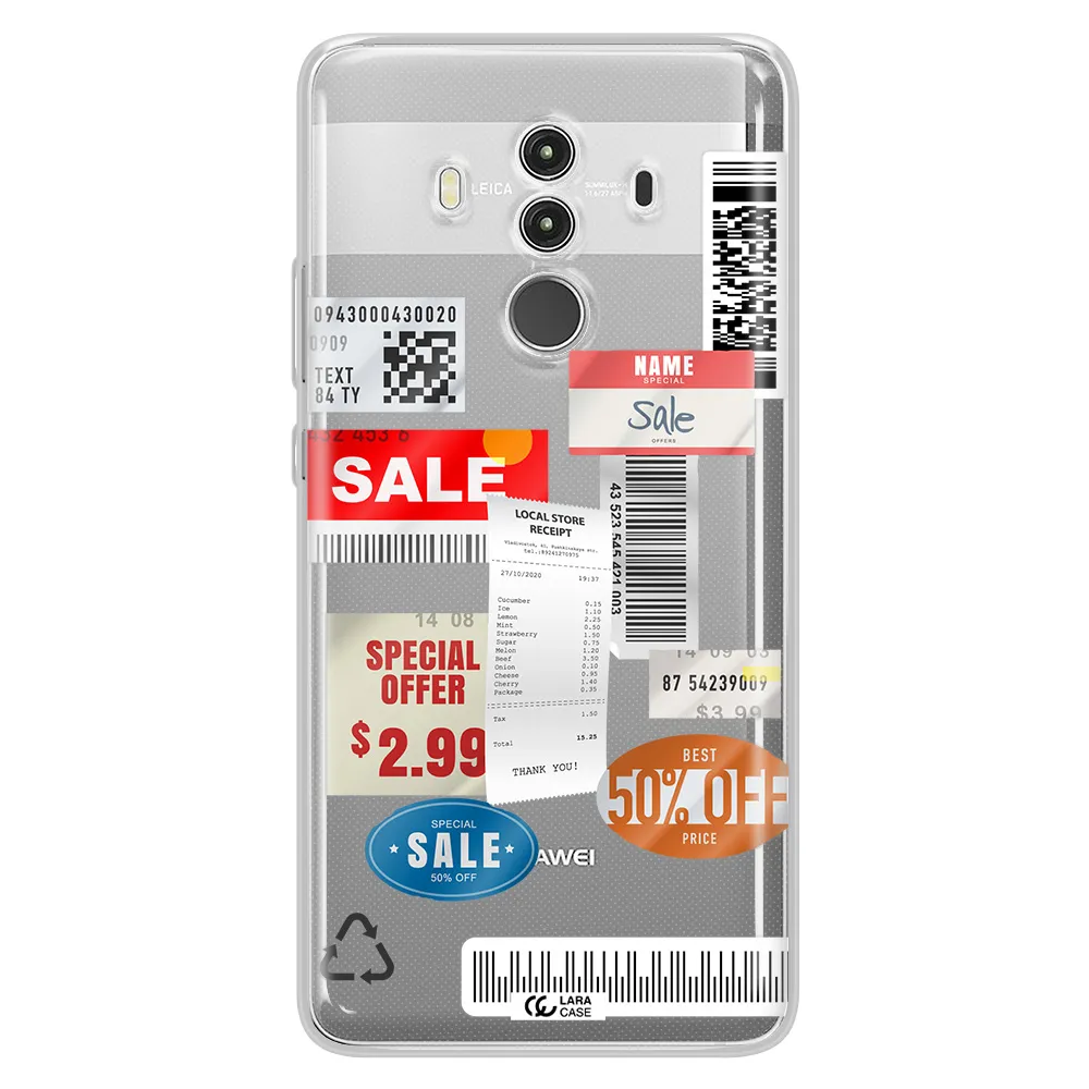 Sale Stickers Huawei Mate 10 Clear TPU Case