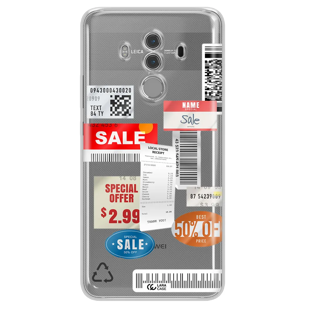 Sale Stickers Huawei Mate 10 Pro Clear TPU Case
