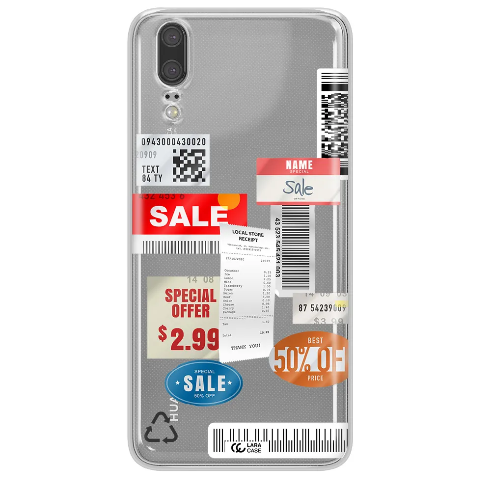 Sale Stickers Huawei P20 Clear TPU Case