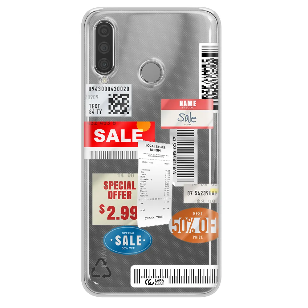 Sale Stickers Huawei P30 Lite Clear TPU Case