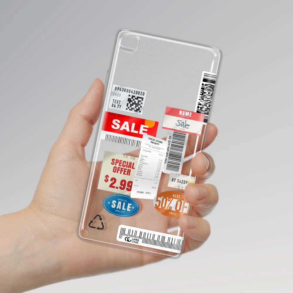 Sale Stickers Huawei P8 Clear TPU Case
