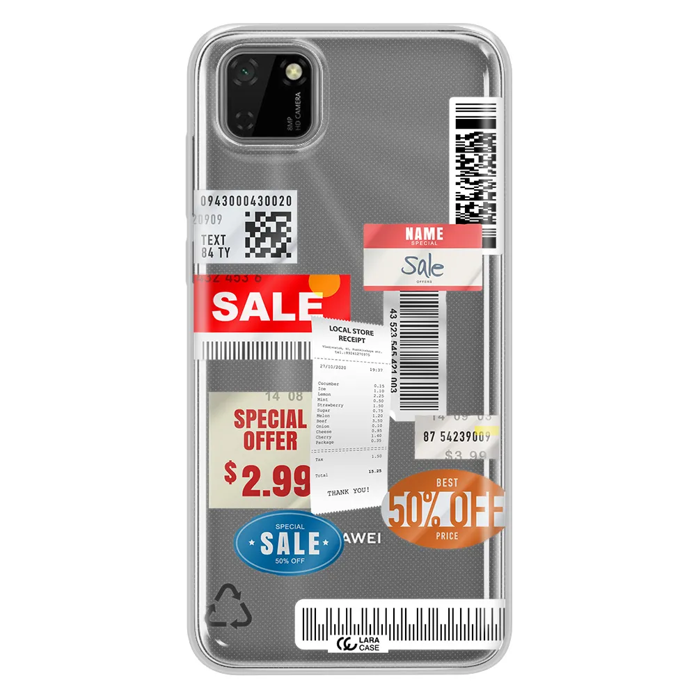 Sale Stickers Huawei Y5P Clear TPU Case