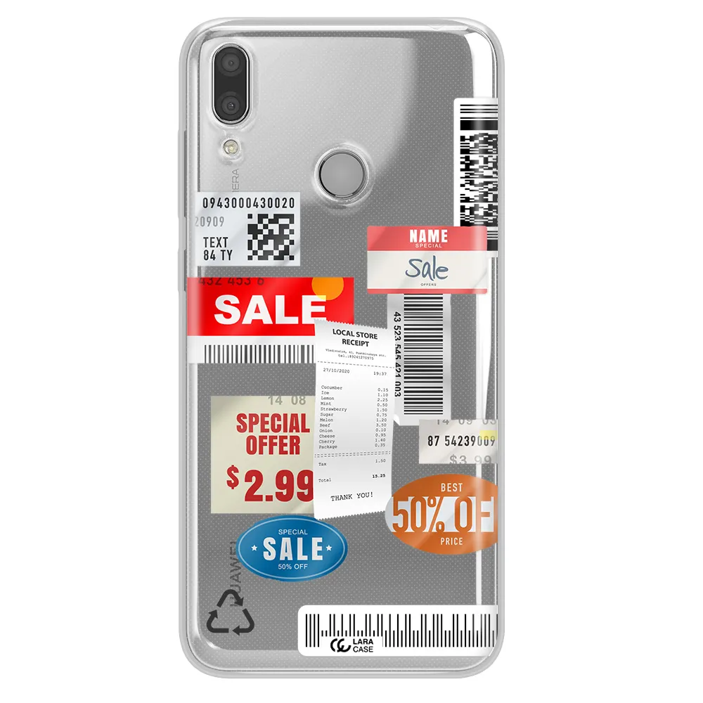 Sale Stickers Huawei Y7 2019 Clear TPU Case