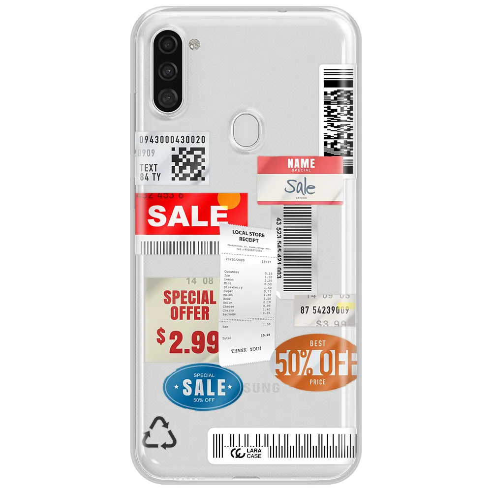 Sale Stickers Samsung A11 Clear TPU Case