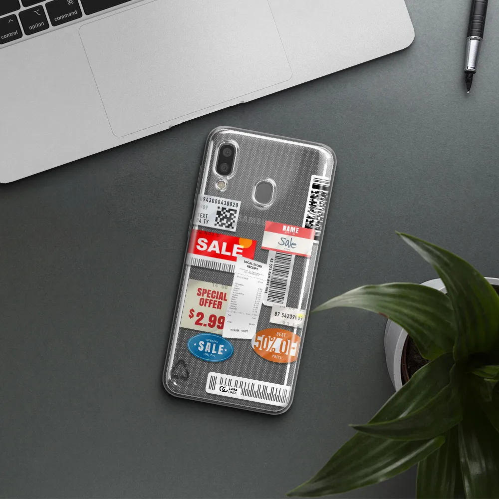 Sale Stickers Samsung A20 Clear TPU Case