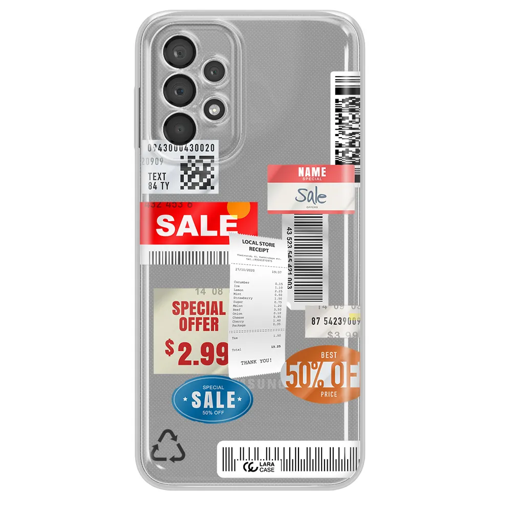 Sale Stickers Samsung A23 5G Clear Tpu Case