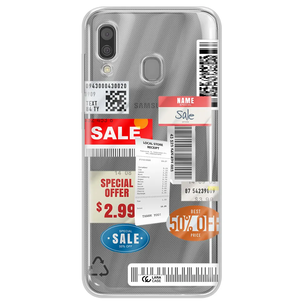 Sale Stickers Samsung A30 Clear TPU Case