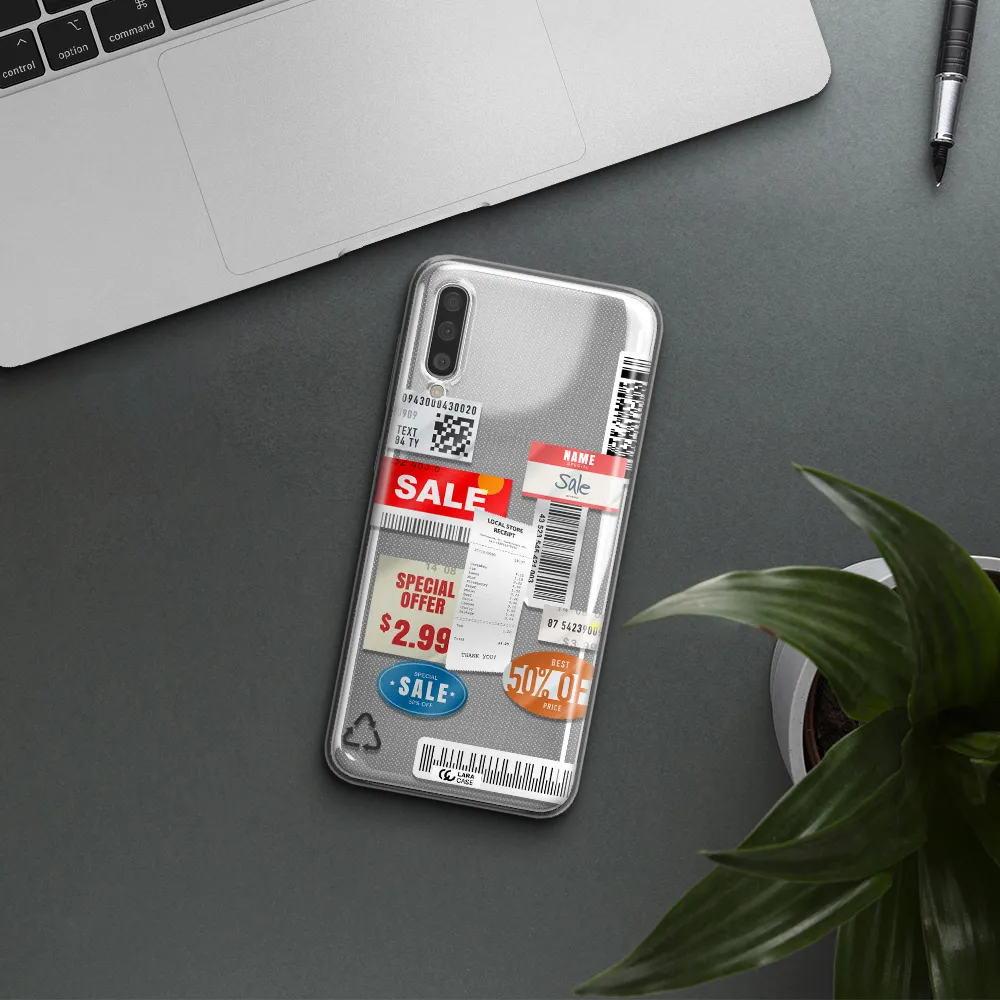 Sale Stickers Samsung A50 Clear TPU Case