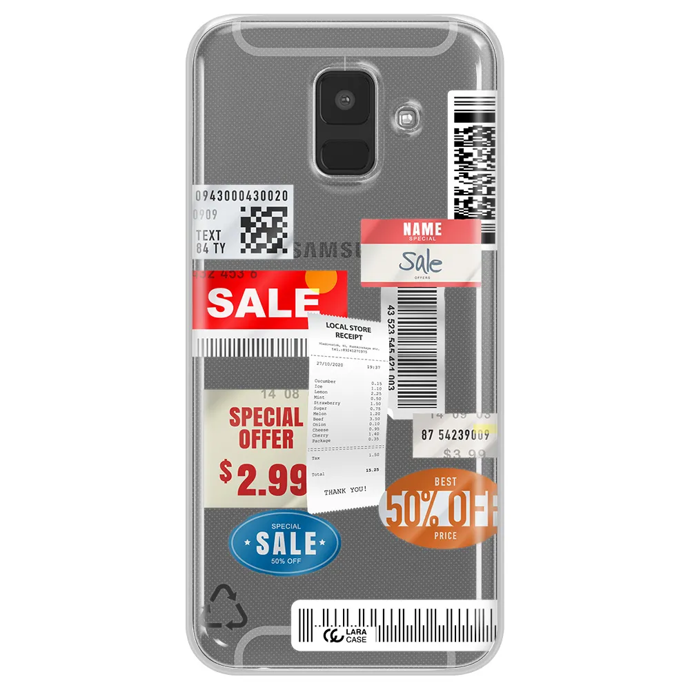 Sale Stickers Samsung A6 Clear TPU Case