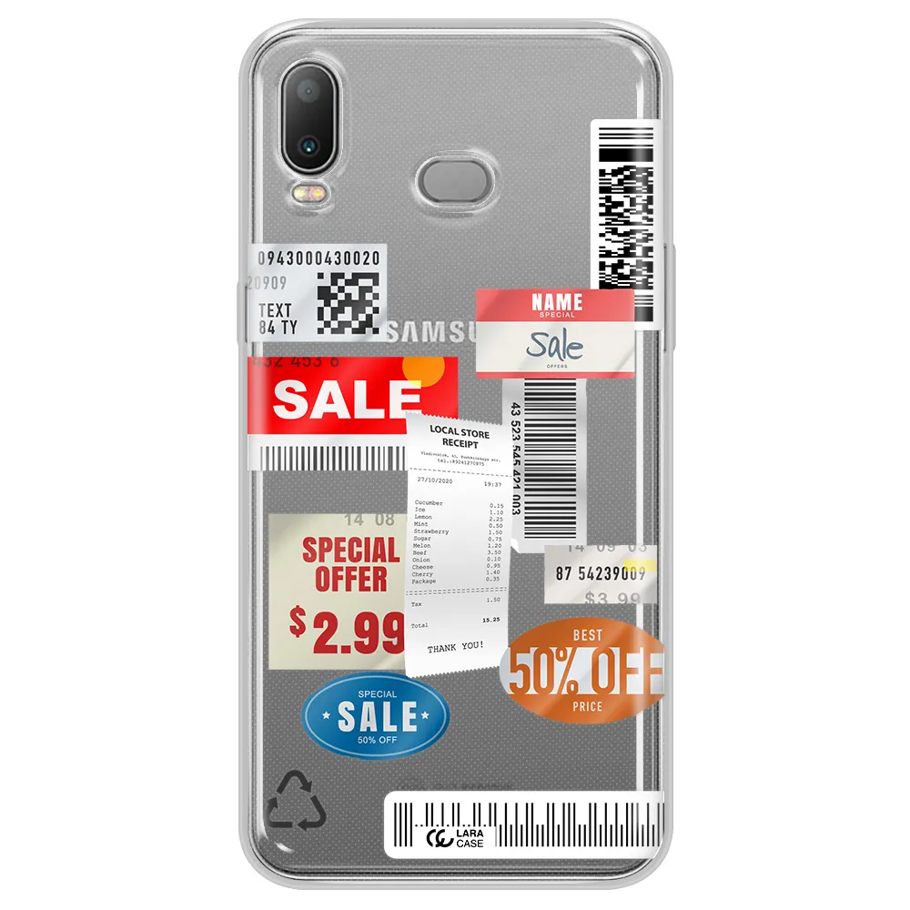 Sale Stickers Samsung A6S Clear TPU Case