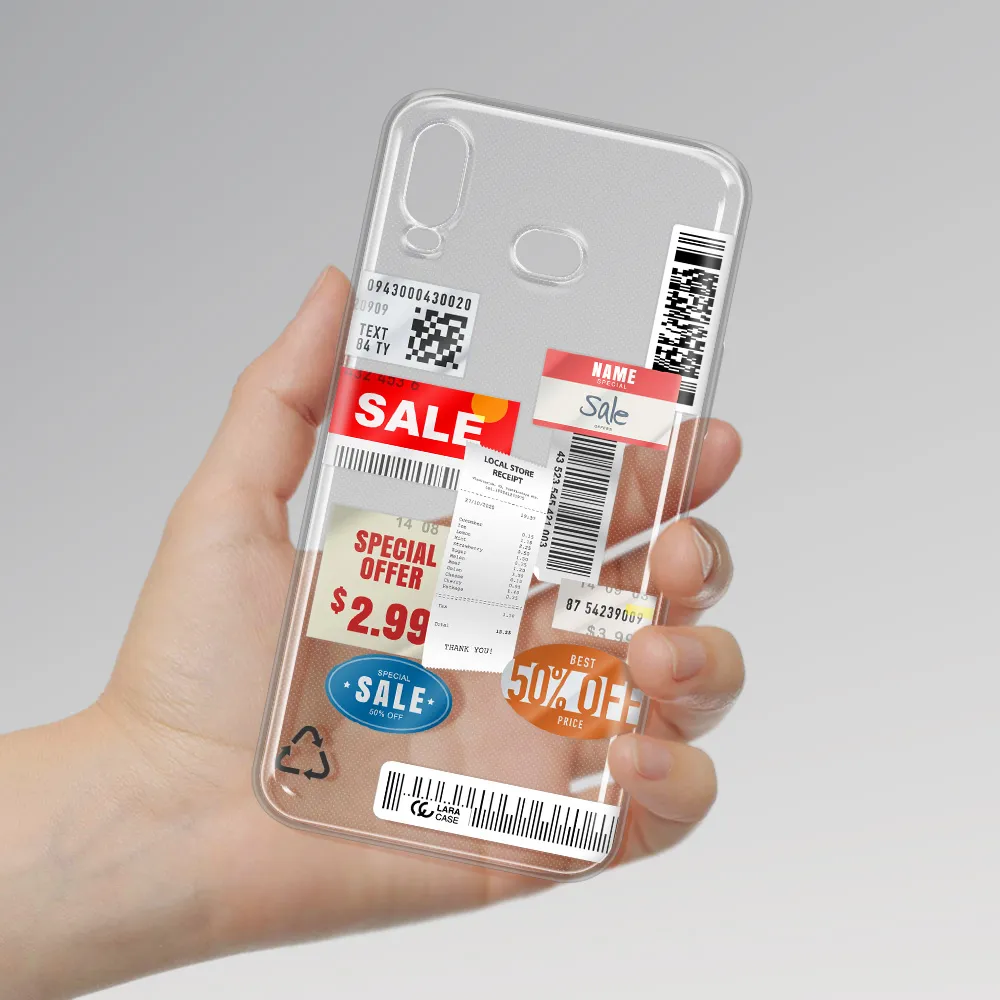 Sale Stickers Samsung A6S Clear TPU Case