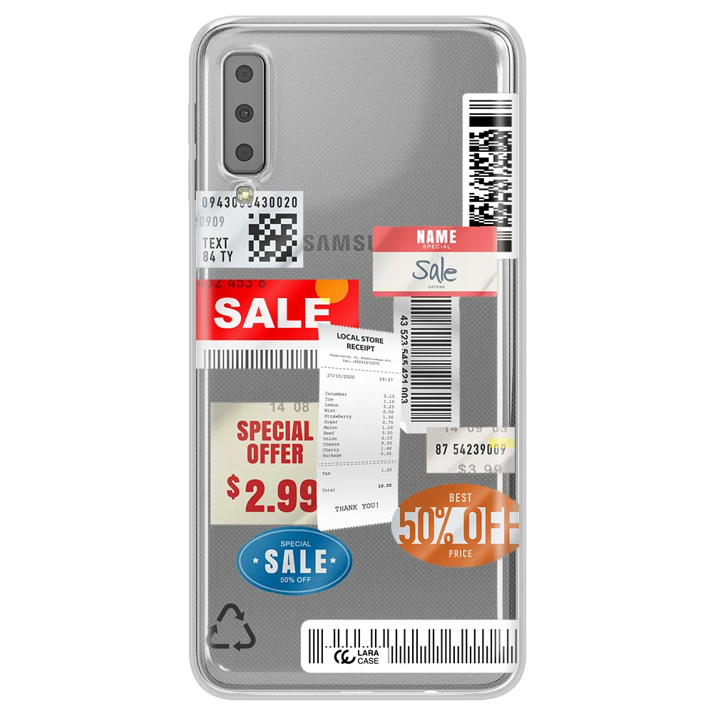 Sale Stickers Samsung A7 2018 Clear TPU Case