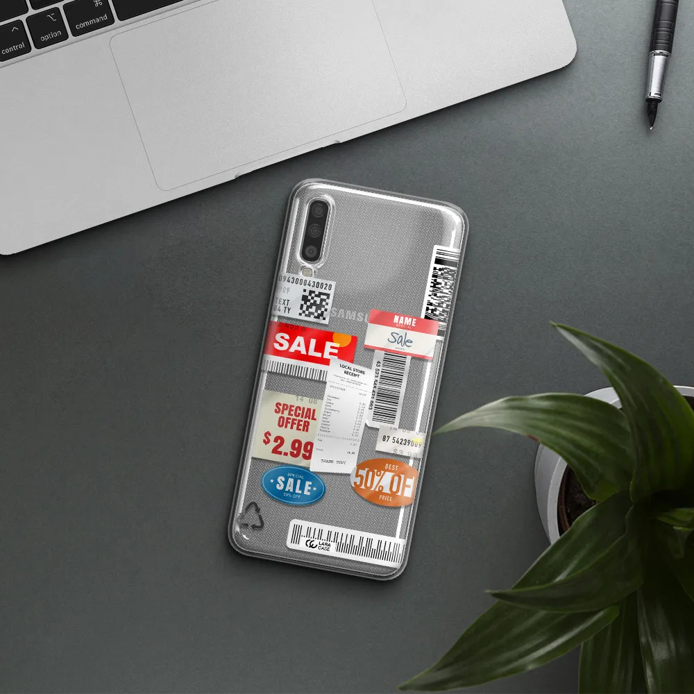 Sale Stickers Samsung A70S Clear Tpu Case