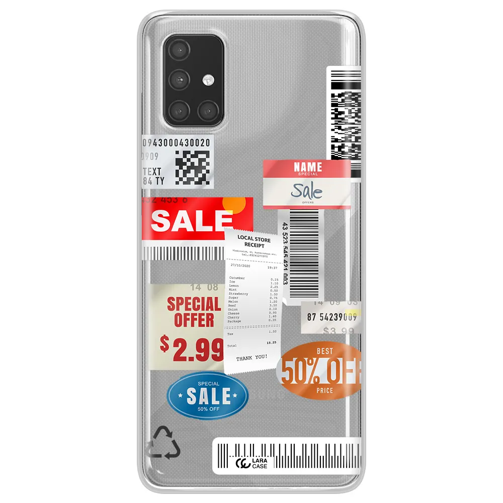 Sale Stickers Samsung A71 Clear TPU Case