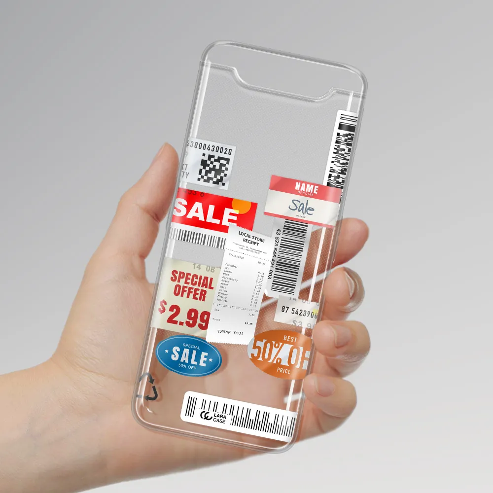 Sale Stickers Samsung A80 Clear TPU Case