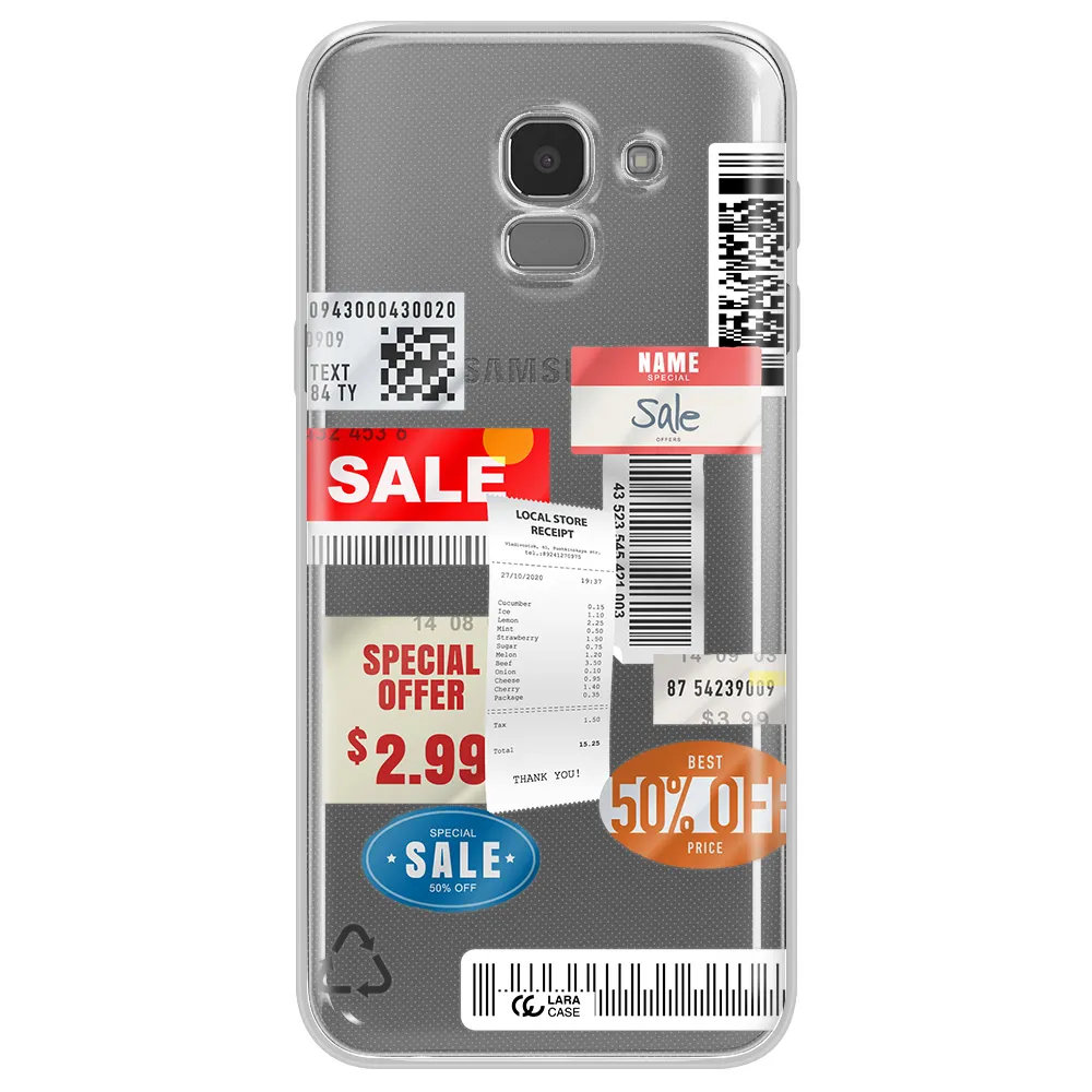 Sale Stickers Samsung J6 Clear TPU Case