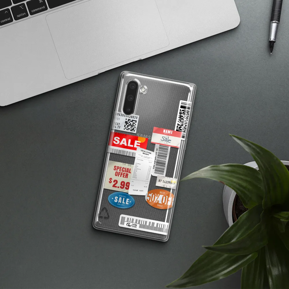 Sale Stickers Samsung Note 10 Clear TPU Case