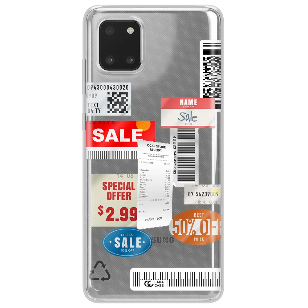 Sale Stickers Samsung Note 10 Lite Clear TPU Case