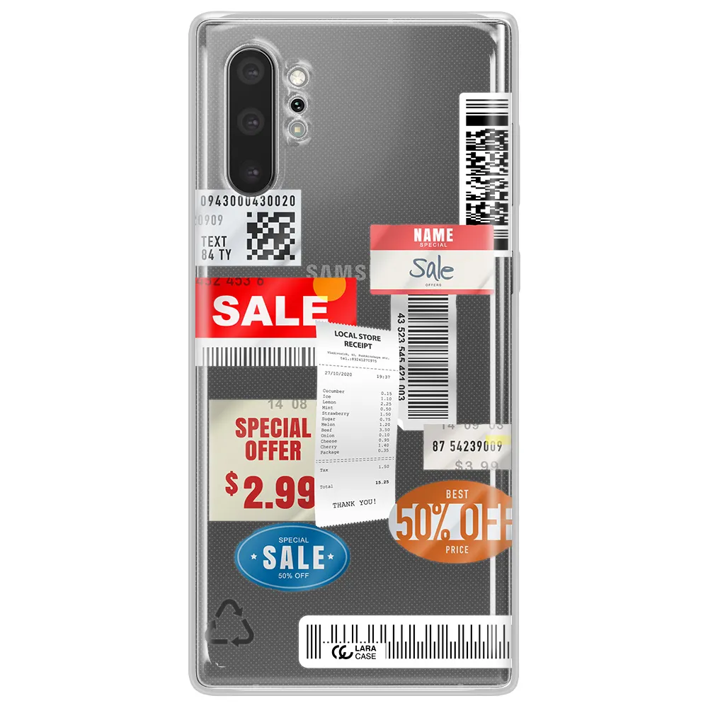 Sale Stickers Samsung Note 10 Plus Clear TPU Case