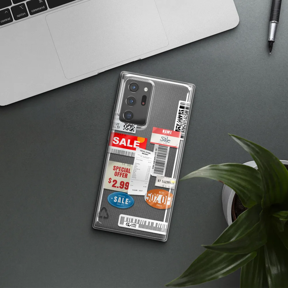 Sale Stickers Samsung Note 20 Ultra Clear TPU Case