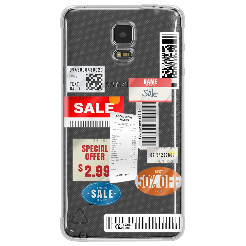 Sale Stickers Samsung Note 4 Clear TPU Case