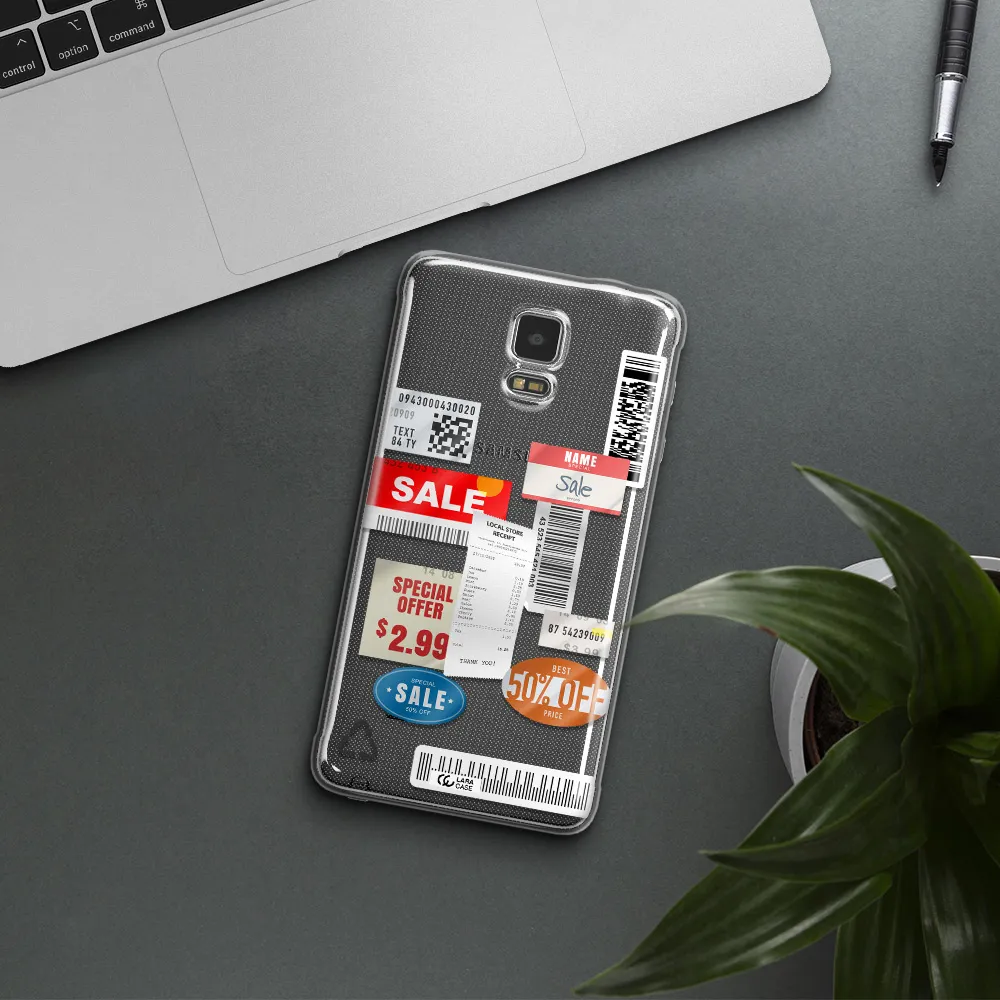 Sale Stickers Samsung Note 4 Clear TPU Case