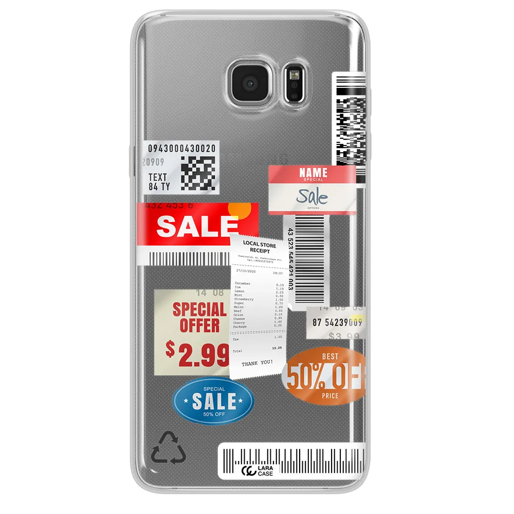 Sale Stickers Samsung Note 5 Clear TPU Case