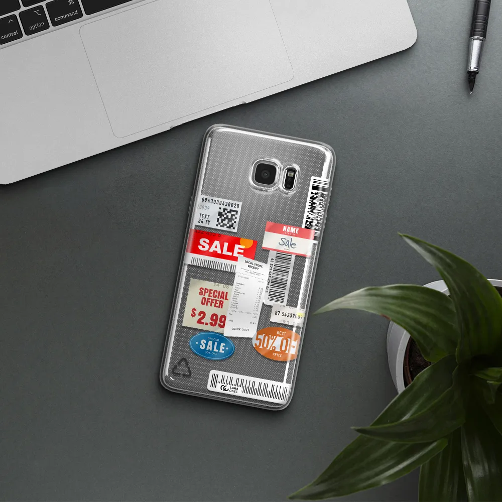 Sale Stickers Samsung Note 5 Clear TPU Case