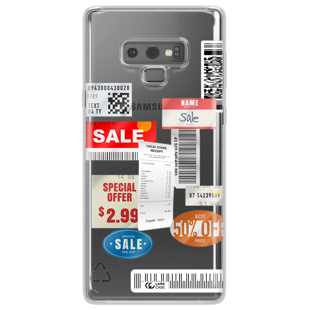 Sale Stickers Samsung Note 9 Clear TPU Case