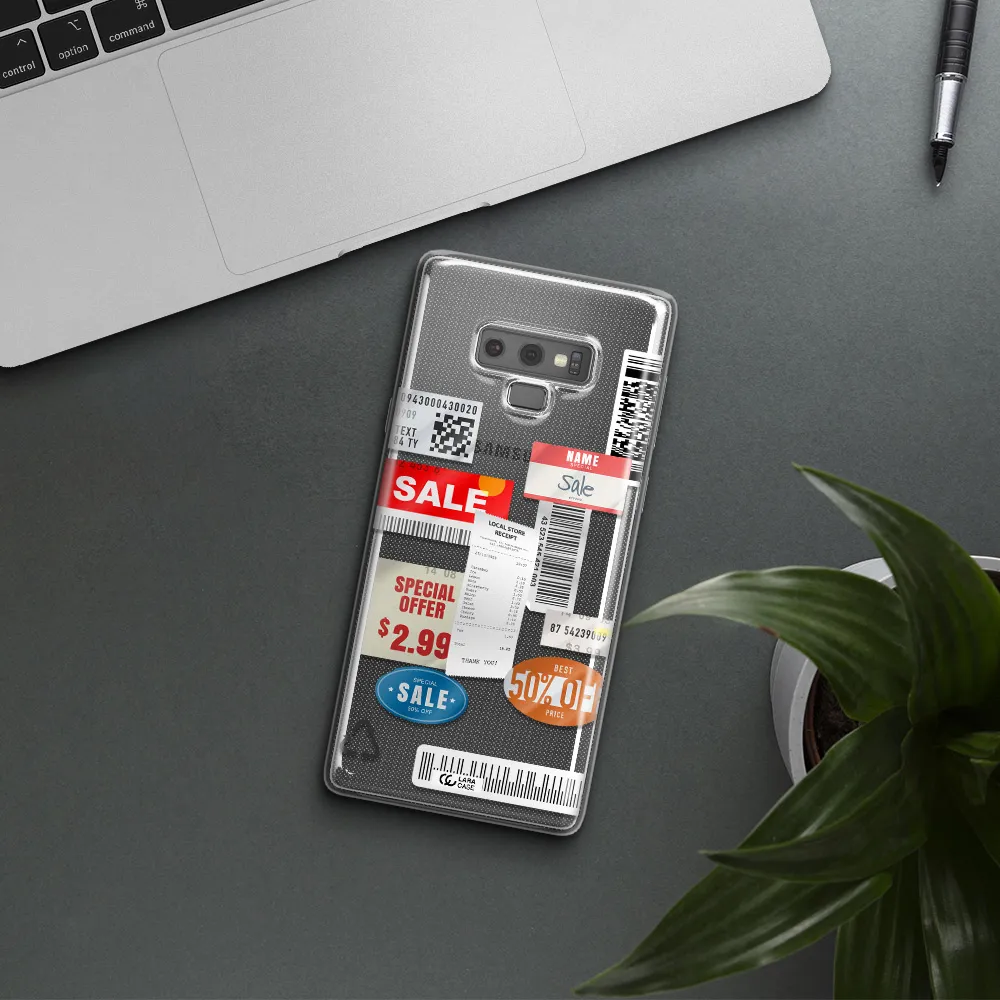 Sale Stickers Samsung Note 9 Clear TPU Case
