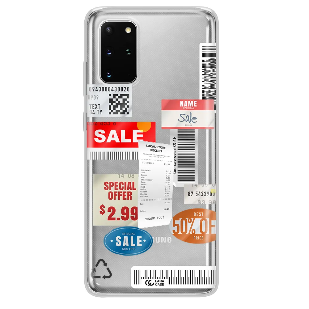 Sale Stickers Samsung S 20 Plus Clear TPU Case