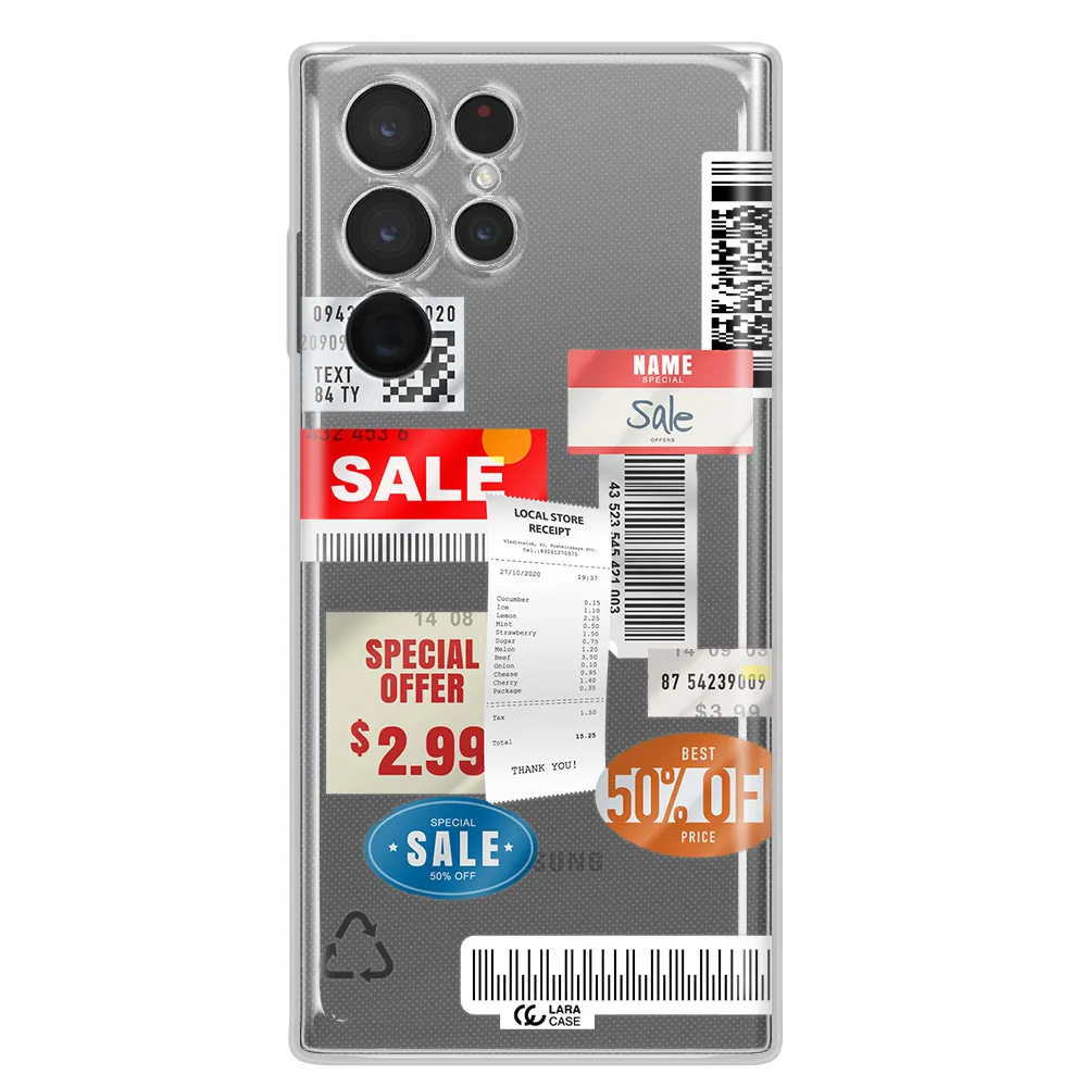 Sale Stickers Samsung S 22 Ultra Clear TPU Case