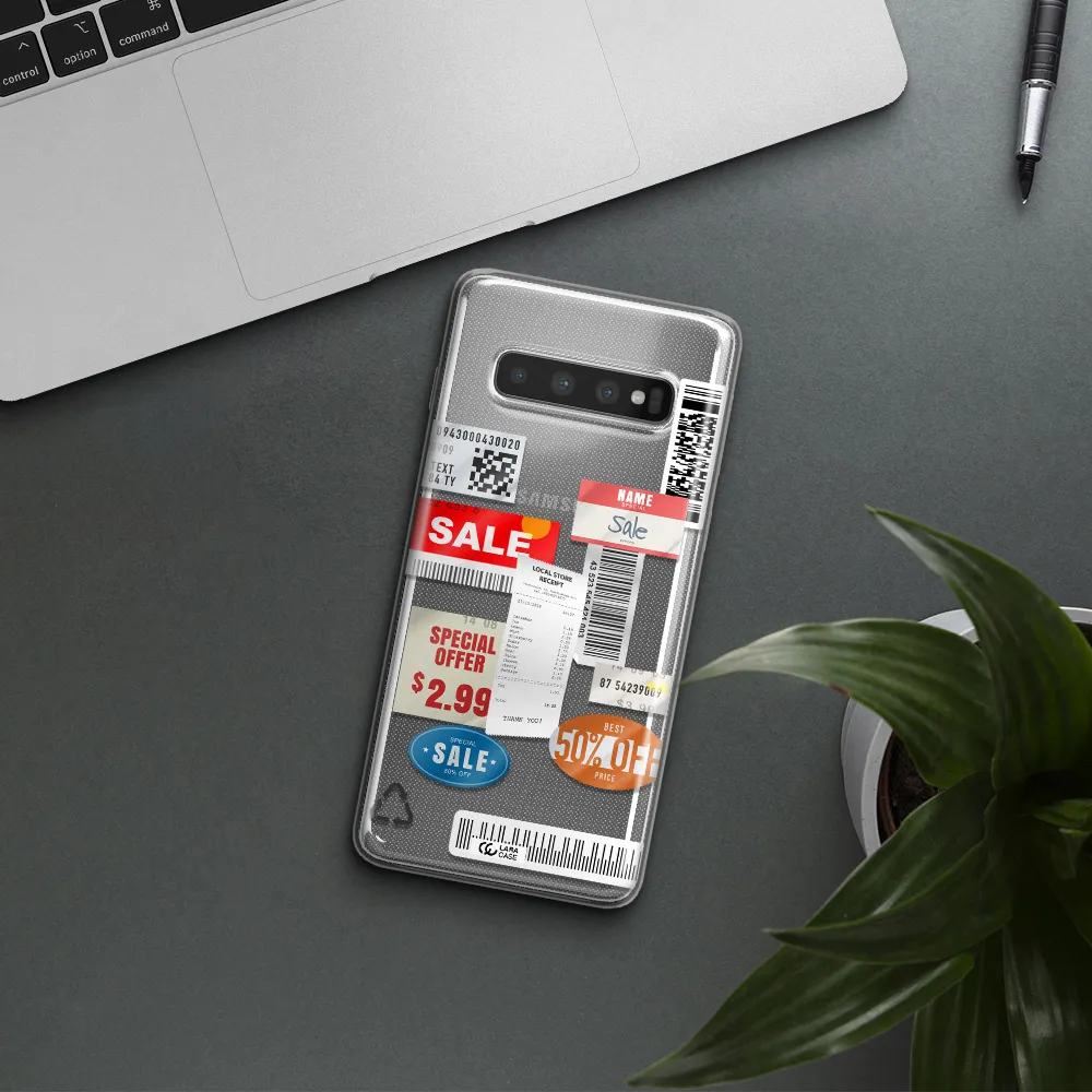 Sale Stickers Samsung S10 Clear TPU Case