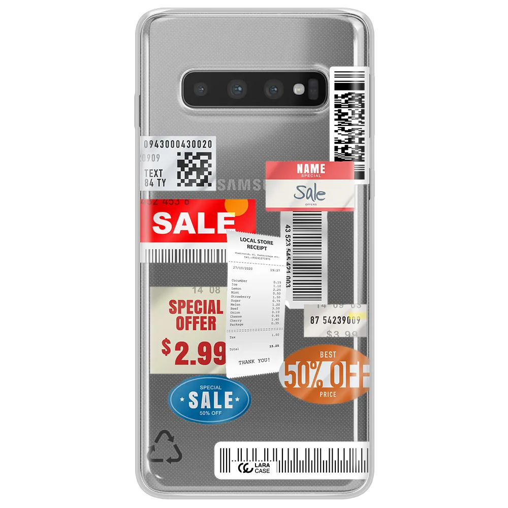 Sale Stickers Samsung S10 Plus Clear TPU Case
