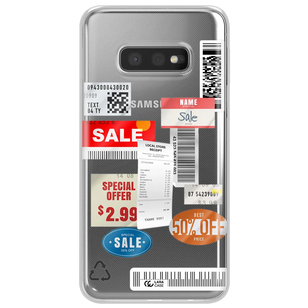 Sale Stickers Samsung S10e Clear TPU Case