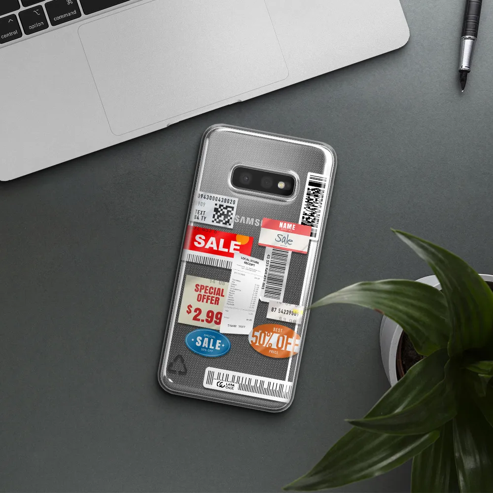 Sale Stickers Samsung S10e Clear TPU Case