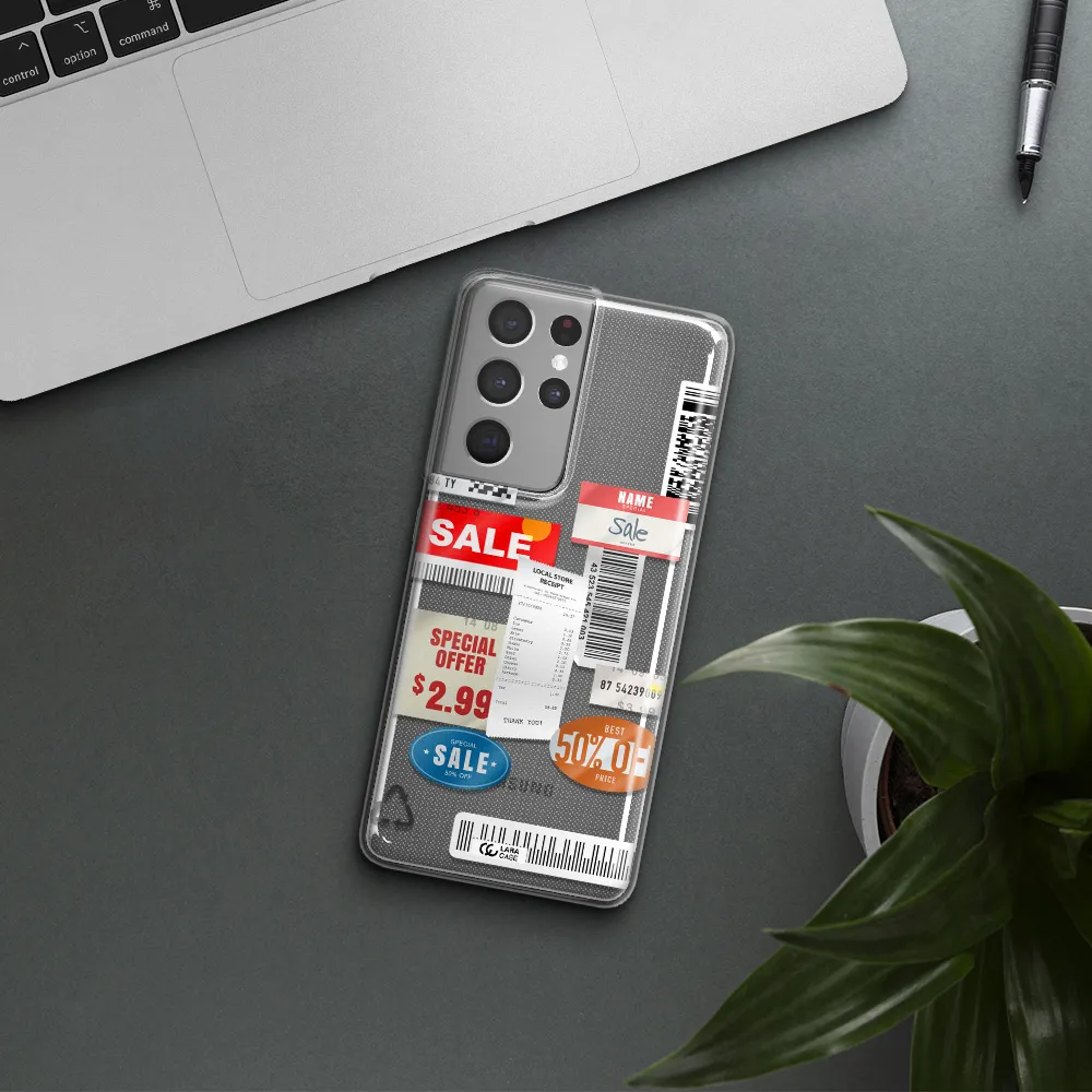 Sale Stickers Samsung S21 Ultra Clear TPU Case
