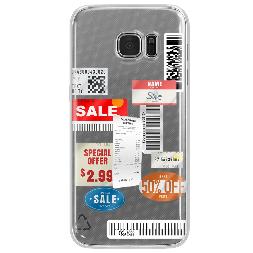 Sale Stickers Samsung S7 Edge Clear TPU Case