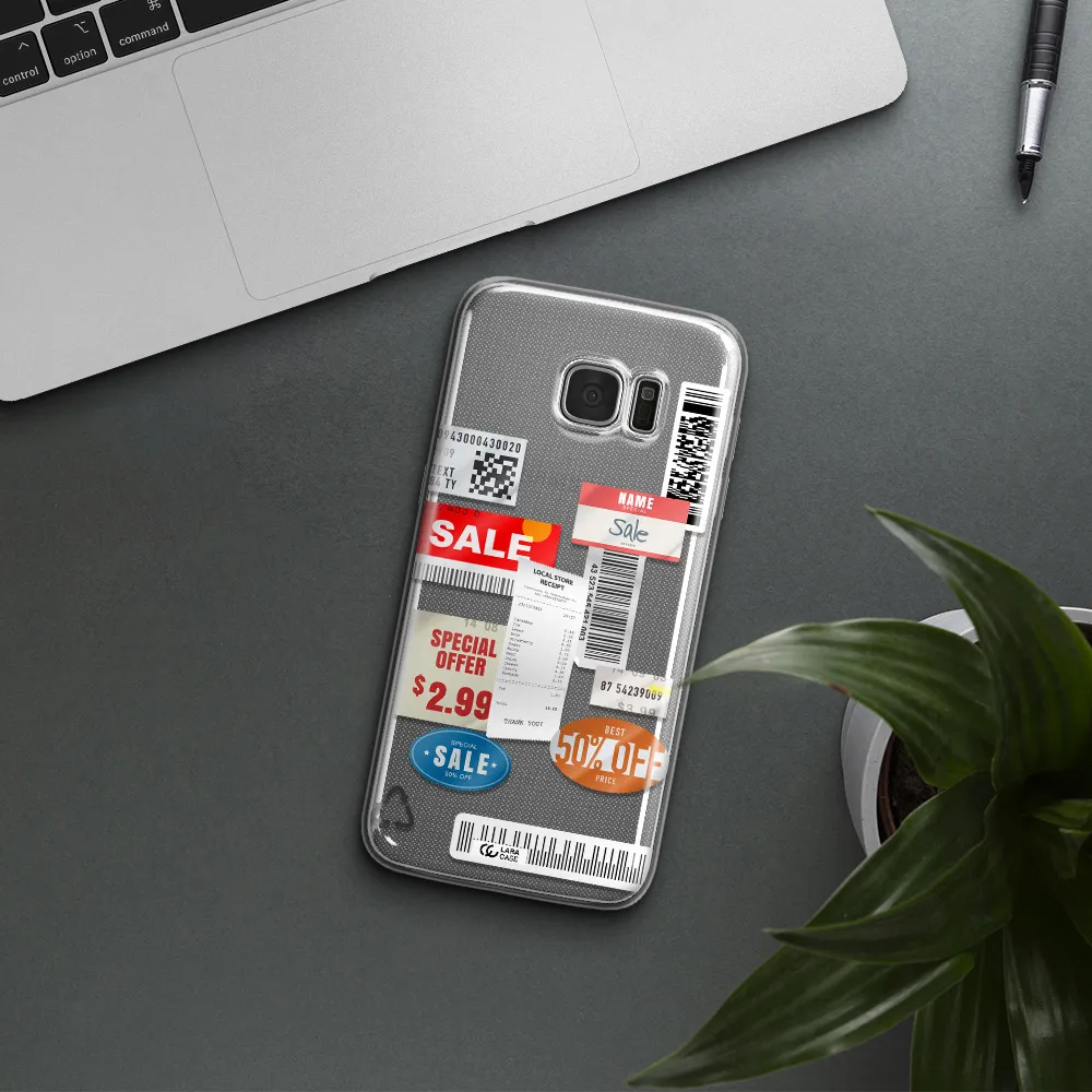 Sale Stickers Samsung S7 Edge Clear TPU Case