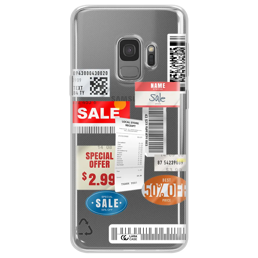Sale Stickers Samsung S9 Clear TPU Case