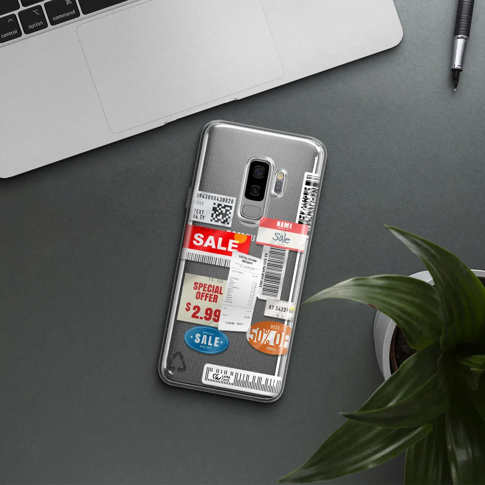 Sale Stickers Samsung S9 Plus Clear TPU Case